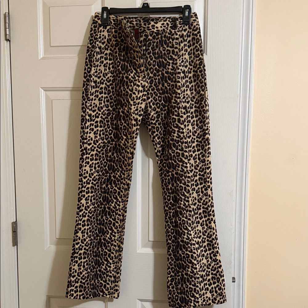 Leopard Print Boot Cut Stretchy Jeans